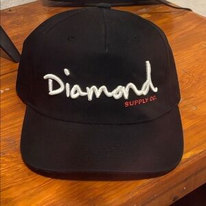 Diamond Supply Co. Black Hat with White and Red Logo